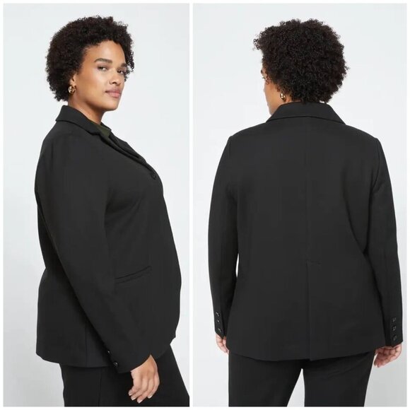 NWT Universal Standard Janelle Tailored Ponte Blazer Black $198 Large (22-24) - Picture 2 of 12